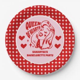 Queen of Hearts Bachelorette Party ペーパープレート