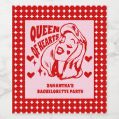 Queen of Hearts Bachelorette Party ワインラベル (シングルラベル)