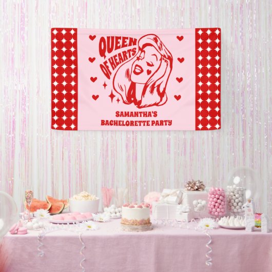 Queen of Hearts Bachelorette Party 横断幕 (パーティー)