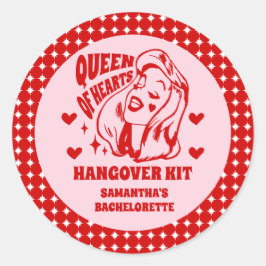 Queen of Hearts Bachelorette Party Hangover Kit ラウンドシール