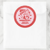 Queen of Hearts Bachelorette Party Hangover Kit ラウンドシール (バッグ)