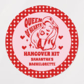 Queen of Hearts Bachelorette Party Hangover Kit ラベル (デザイン1)