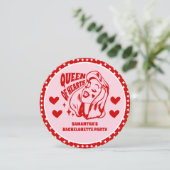 Queen of Hearts Bachelorette Party Invitation 招待状 (スタンド正面)