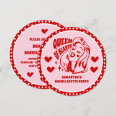 Queen of Hearts Bachelorette Party Invitation 招待状 (正面/裏面)