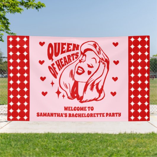 Queen of Hearts Bachelorette Party Welcome 横断幕 (外側)