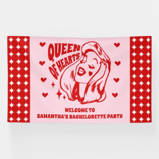 Queen of Hearts Bachelorette Party Welcome 横断幕 (横)