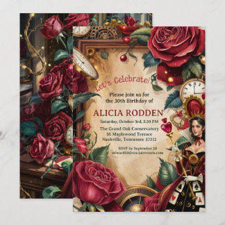 Queen of Hearts Birthday Party  招待状