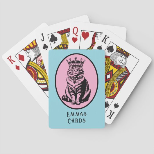 Queen of Hearts Cat Personalized Cards トランプ (裏面)