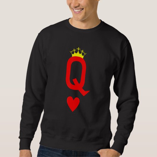 Queen Of Hearts Cool Matching Couple Valentine's D スウェットシャツ (正面)