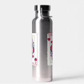 Queen of Hearts Custom Name Playing Card Stainless ウォーターボトル (左面)