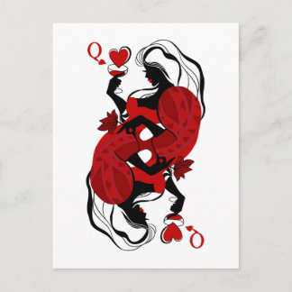 Queen of hearts. Fashion playing card ポストカード