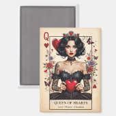 Queen of Hearts Gothic Tarot Fridge Magnet  マグネット (正面/裏面)