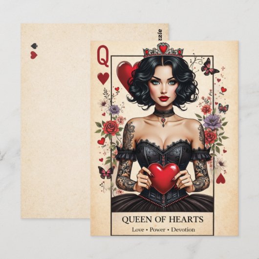 Queen of Hearts Gothic Tarot Postcard  ポストカード (正面/裏面)