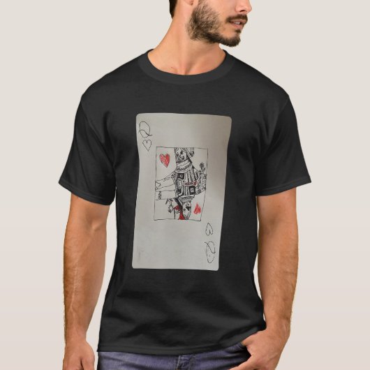 Queen of Hearts Hand drawn Playing Card Xavi Origi Tシャツ (正面)