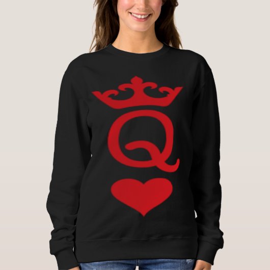 Queen Of Hearts Matching Couple Saint Valentine's  スウェットシャツ (正面)