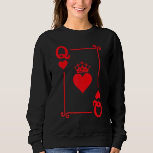 Queen of Hearts Matching Couple Saint Valentine's  スウェットシャツ (正面)
