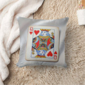 Queen of Hearts On White Satin Fabric クッション (ブランケット)