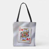 Queen of Hearts On White Satin Fabric トートバッグ (裏面)