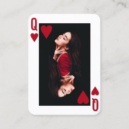 Queen of Hearts Photo QR Code Social Hairdresser 名刺