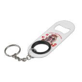 Queen of Hearts Pop Art Spiral Notebook キーホルダー栓抜き (正面アングル)