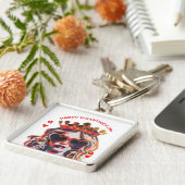 Queen of Hearts Pop Art Spiral Notebook キーホルダー (側面)