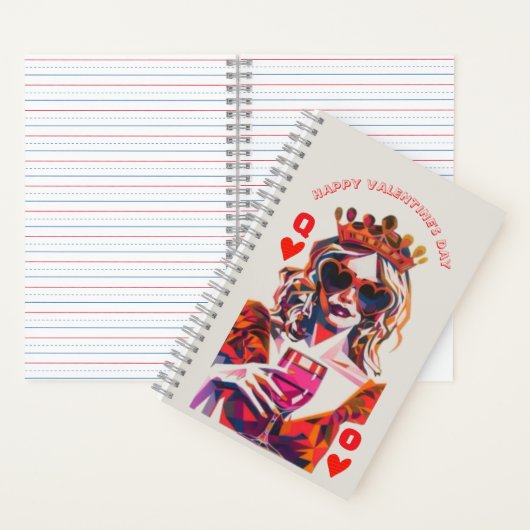 Queen of Hearts Pop Art Spiral Notebook ノートブック (内側)