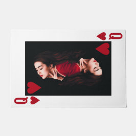 Queen of Hearts Red Photo Business Hairdresser ドアマット
