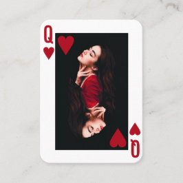 Queen of Hearts Red Photo Business Hairdresser ロイヤリティカード