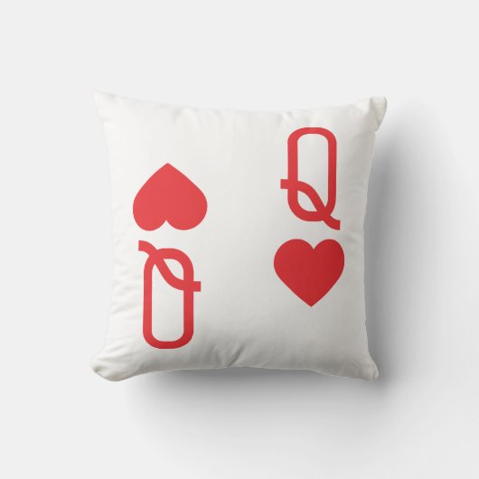 Queen of Hearts Throw Pillow クッション (正面)