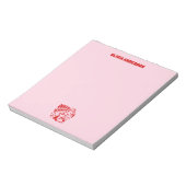 Queen of Hearts Valentines Day Personalized Name ノートパッド (回転)