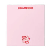 Queen of Hearts Valentines Day Personalized Name ノートパッド (正面)