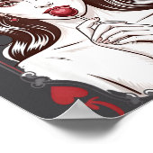 Queen Of Hearts Women Vintage Valentines Day  ポスター (角)