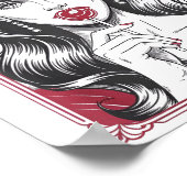 Queen Of Hearts Women Vintage Valentines Day  ポスター (角)