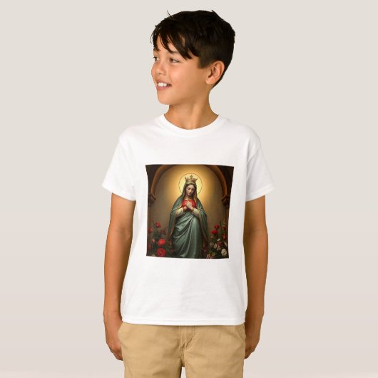 Queen of Heaven Catholic Kid's Tee Shirt Tシャツ (正面フル)