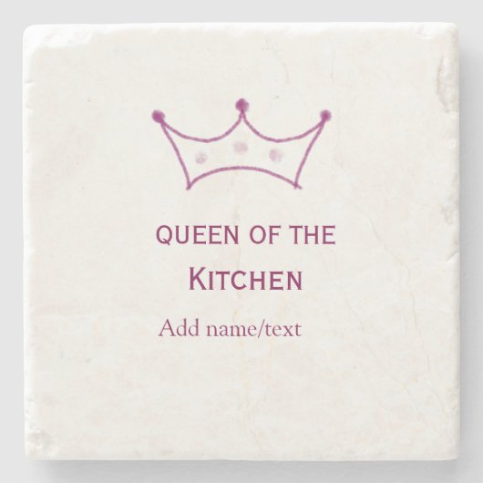 queen of kitchen mauve crown cook chef name ストーンコースター (正面)