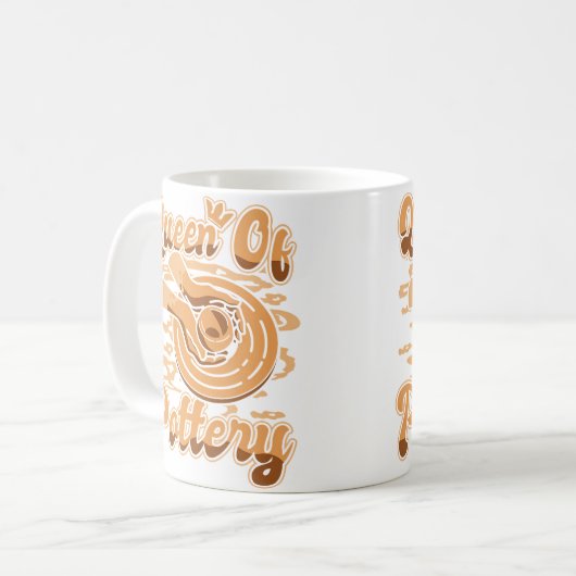 Queen Of Pottery Pottery Pro Wheel Hobby Lover Pot コーヒーマグカップ (正面左)