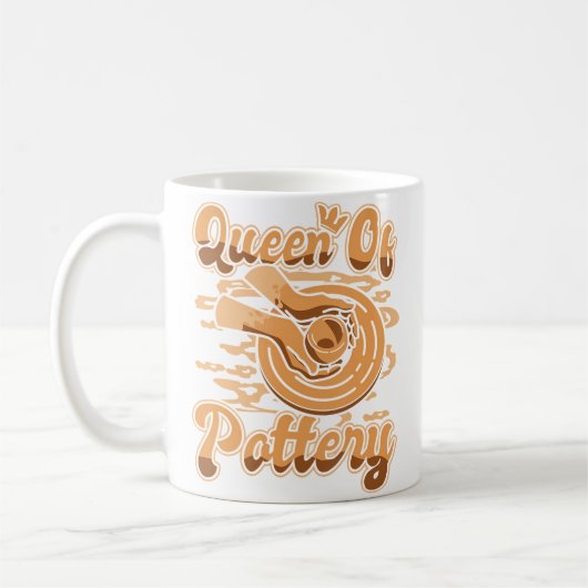 Queen Of Pottery Pottery Pro Wheel Hobby Lover Pot コーヒーマグカップ (左)