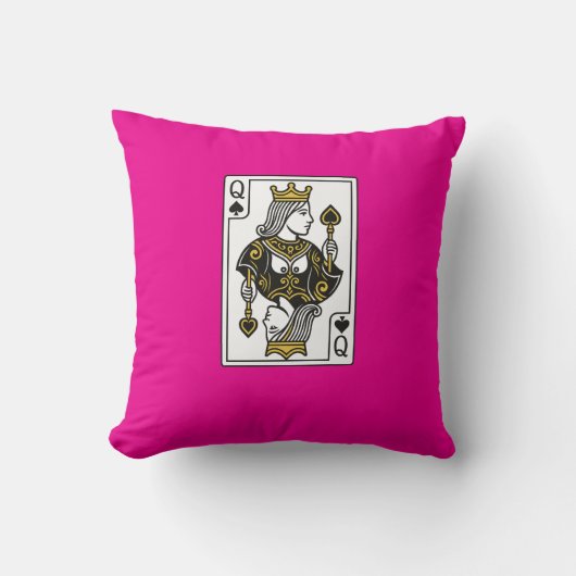 Queen of Spades — Black & Gold クッション (正面)