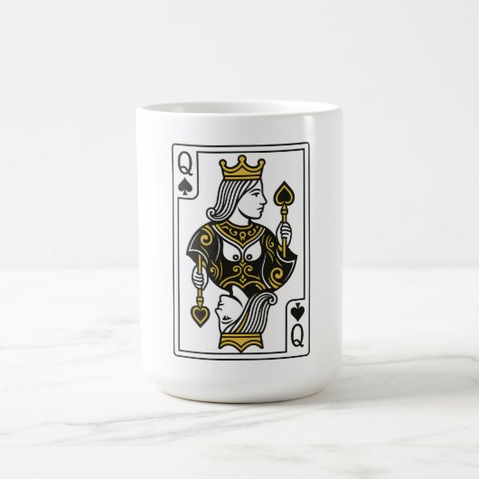 Queen of Spades — Black & Gold コーヒーマグカップ (中央)