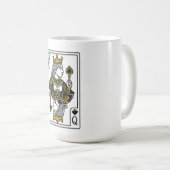 Queen of Spades — Black & Gold コーヒーマグカップ (正面右)