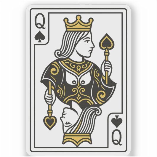 Queen of Spades — Black & Gold シール (正面)