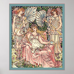 Queen of Summer ~ Vintage Art Nouveau Print ポスター