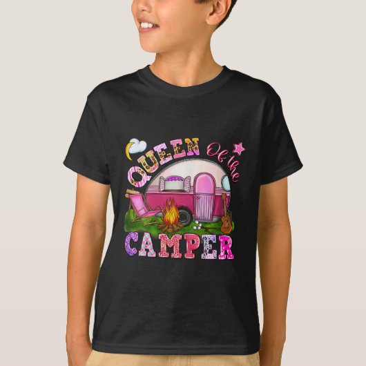 Queen Of The Camper Camping _1 Tシャツ (正面)