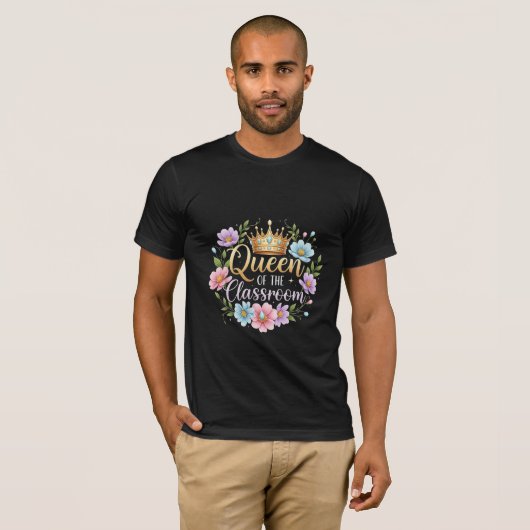 Queen of the Classroom Floral Crown Design Tシャツ (正面フル)