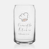 Queen of the kitchen chef cooking add name crown  ガラス缶 (裏面)