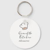 Queen of the kitchen chef cooking add name crown  キーホルダー (裏面)
