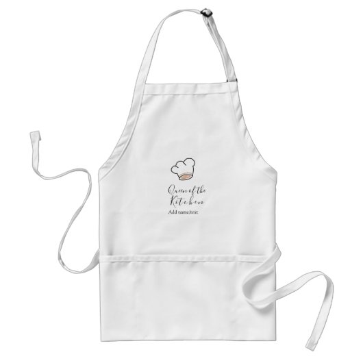 Queen of the kitchen chef cooking add name crown  スタンダードエプロン (正面)