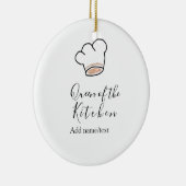 Queen of the kitchen chef cooking add name crown  セラミックオーナメント (右)