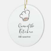 Queen of the kitchen chef cooking add name crown  セラミックオーナメント (左)