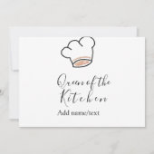 Queen of the kitchen chef cooking add name crown  招待状 (裏面)
